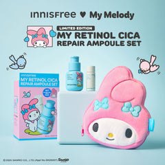 Innisfree & My Melody Retinol Cica Repair Ampoule Special Set + Face Pouch