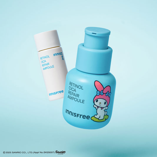 Innisfree & My Melody Retinol Cica Repair Ampoule Special Set + Face Pouch