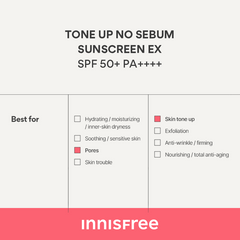 Tone Up No Sebum Sunscreen EX SPF50+ PA++++ 60ml