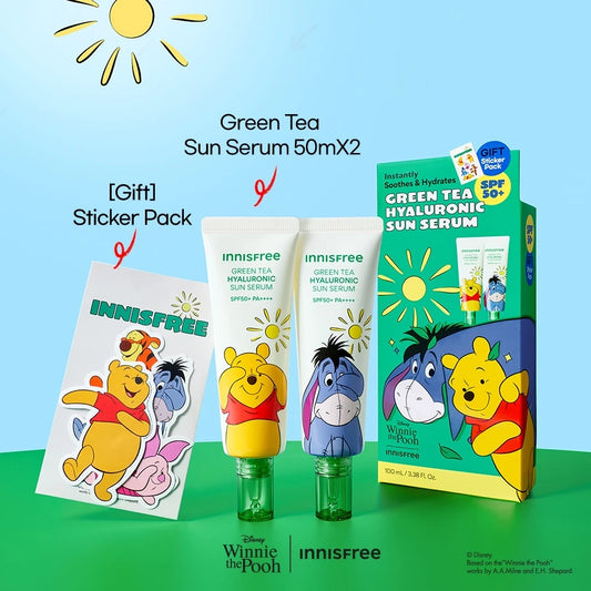 [Winnie the Pooh Edition] Green Tea Hyaluronic Moist Sun Serum Set